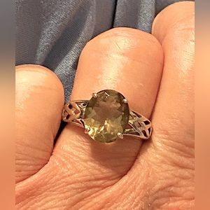 Champagne Quartz  Sterling Silver Ring size 7